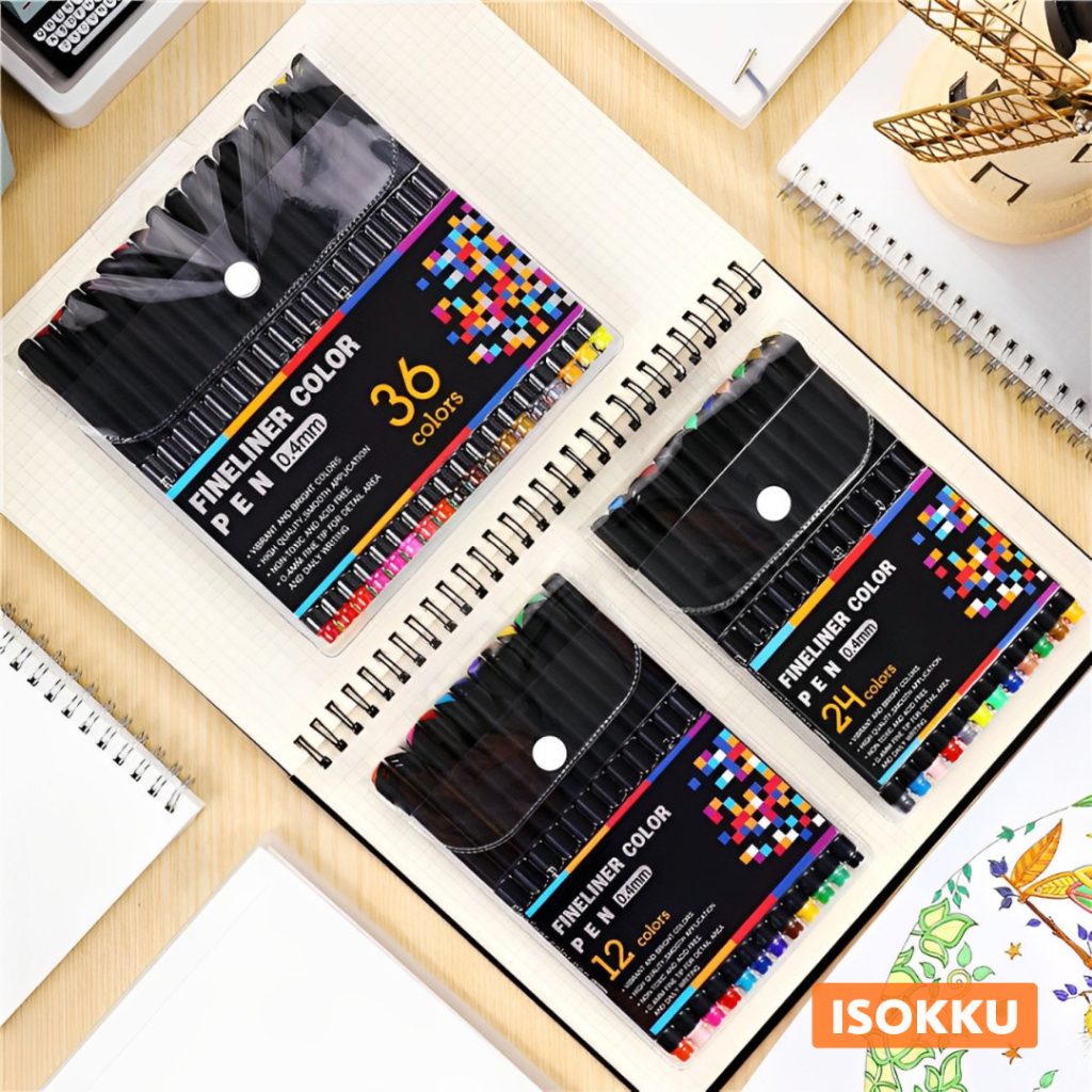 

Pena Warna Drawing Kryon Pastel PulPen Warna Pen Fine Art Watercolor 0.4mm 12 Color - Multi-Color