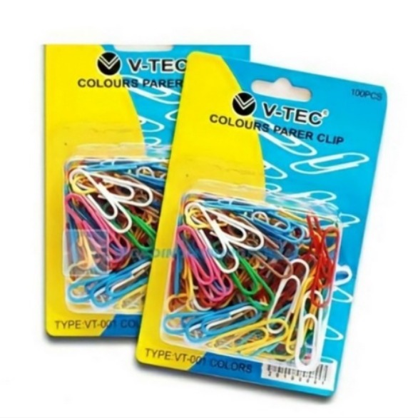 

Paper clip kertas warna-warni V tec