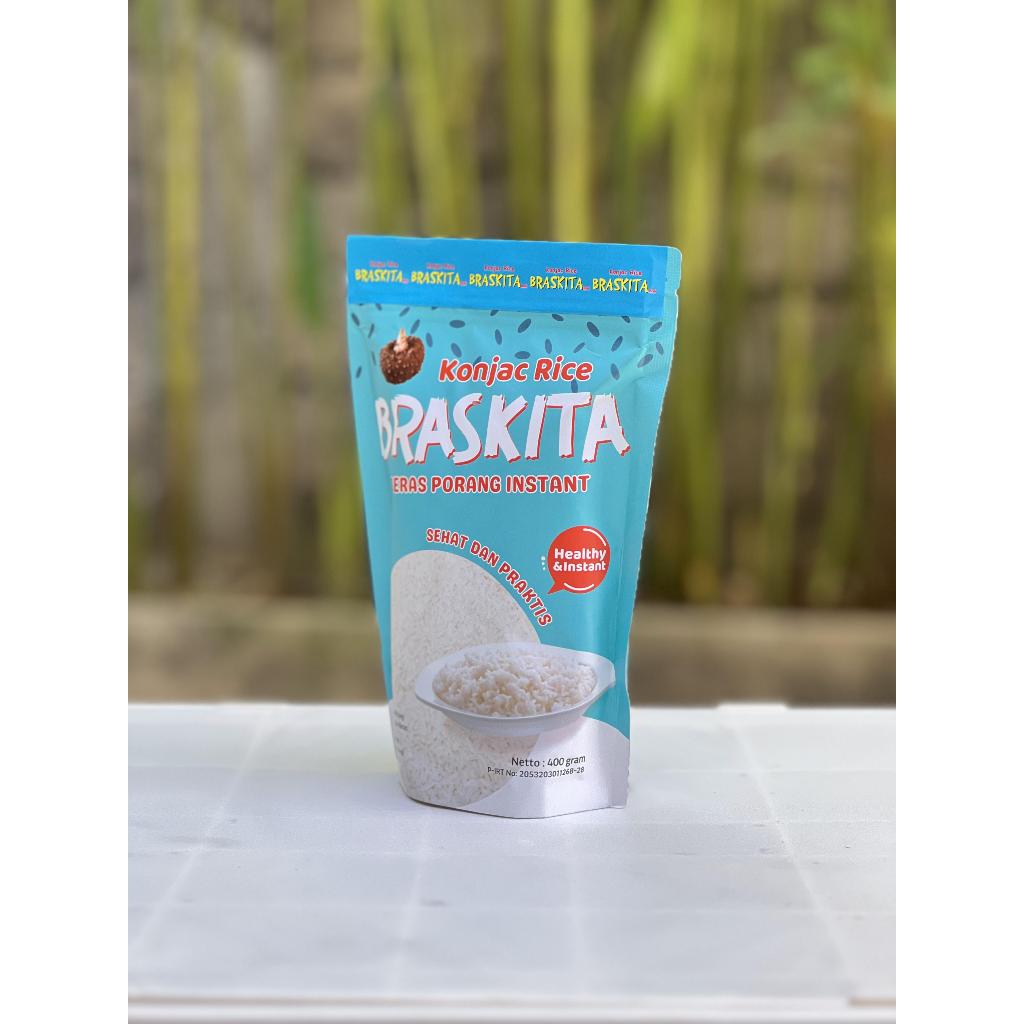 

BRASKITA Beras Porang - Beras Instan - Beras Shirataki - Konjac Rice_ Beras sehat untuk diet