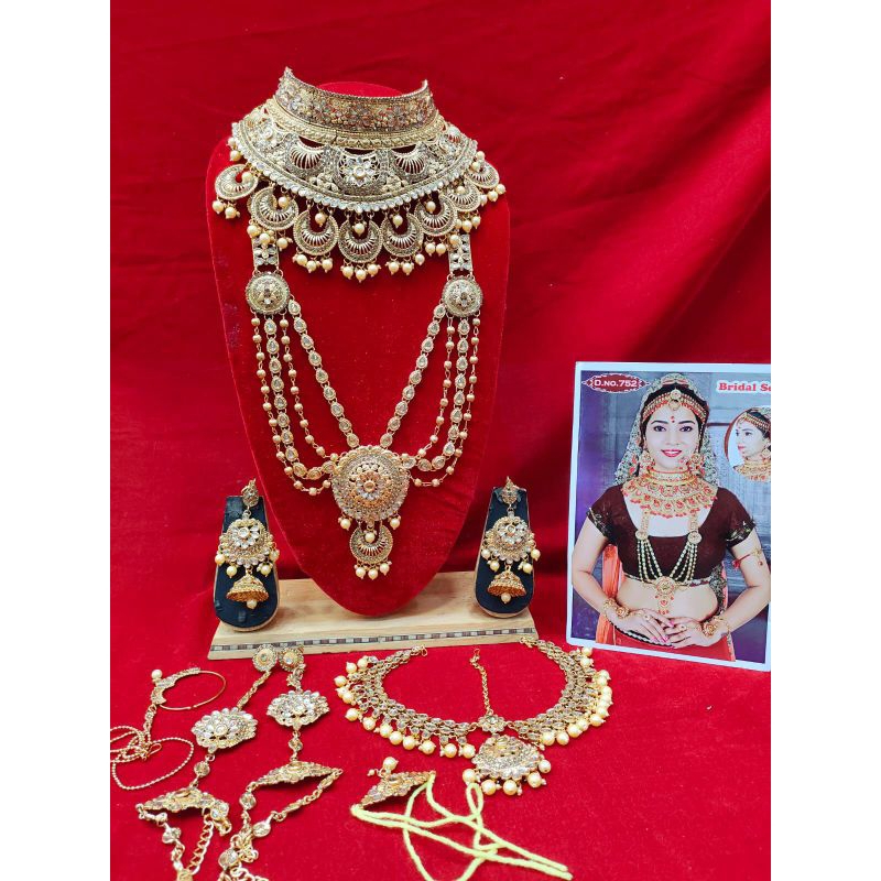 Set Acvesoris India Gold /Perhiasan Pengantin India Gold / Accesoris Kalung India /Aksesoris Pengant