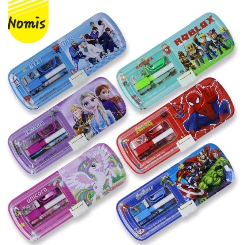 

Kotak Pensil / Pensil Case Kaleng Set 2 Tingkat Tebal 3323