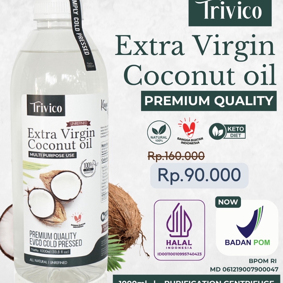 

Bayar Di Tempat TRIVICO VCO PREMIUM EVCO Virgin Coconut OIL 1 LITER MINYAK KELAPA MURNI 1 COCONUT OIL 1LITER 1ML L88