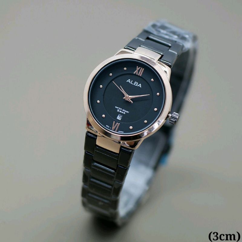 Jam Tangan Wanita Anti Air Alba Rantai Tanggal aktif Free Box Dan Baterai Cadangan