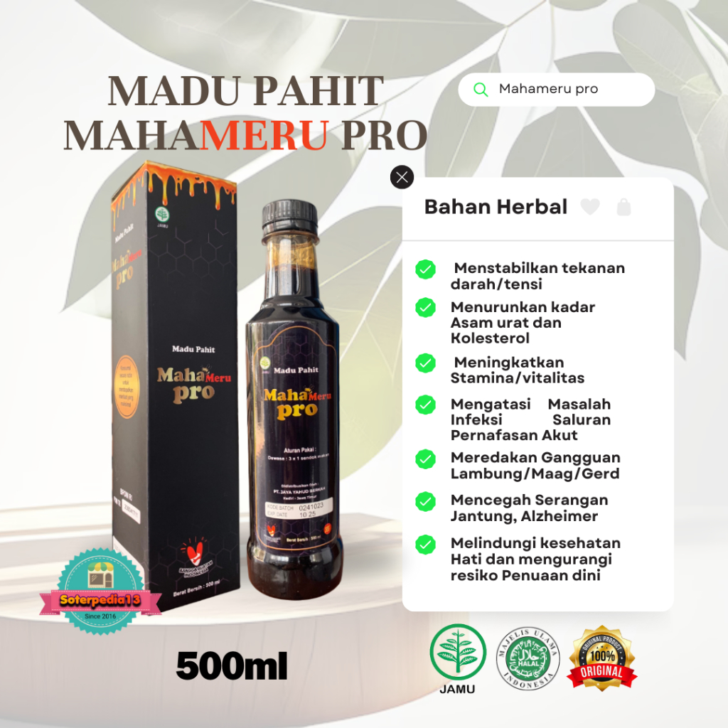MAHAMERU PRO MADU PAHIT OBAT DIABETES ALZHEIMER JANTUNG