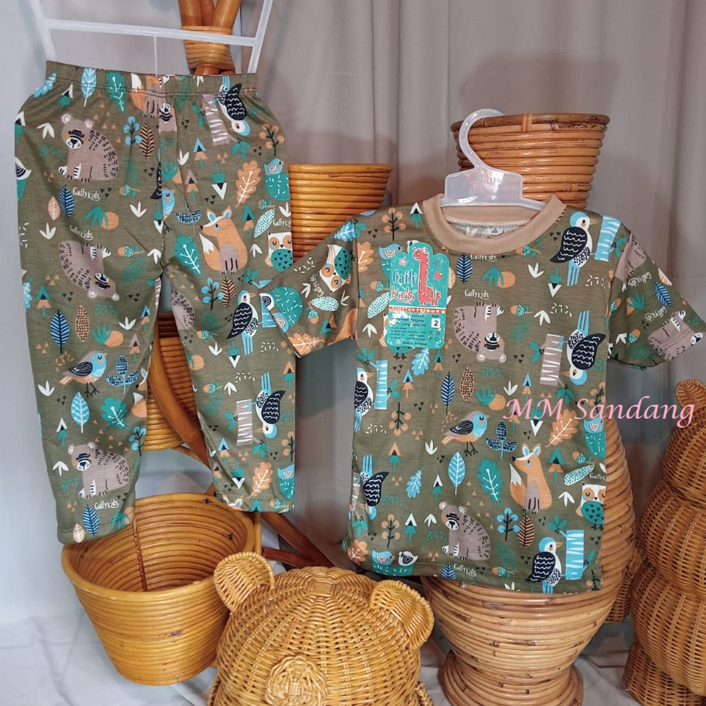 Setelan CP Anak Motif Owl Gaffy Kids Lengan Pendek Celana Panjang