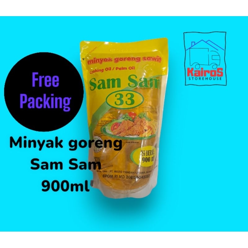 

Minyak Goreng SAM SAM 900 ML, minyak goreng murah, minyak sayur.