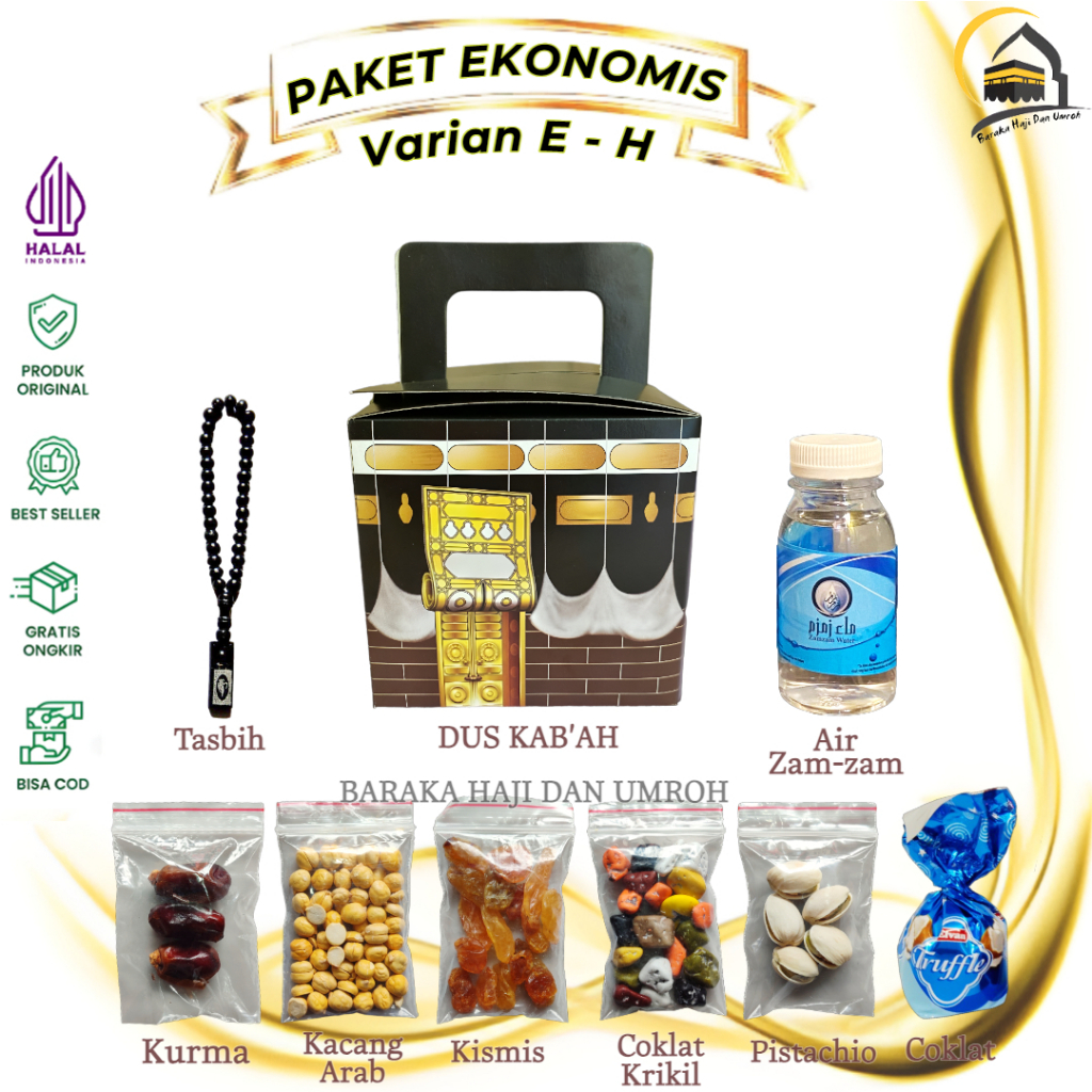 

Paket Ekonomis Oleh Oleh Haji dan Umroh dus Box Kabah E - H
