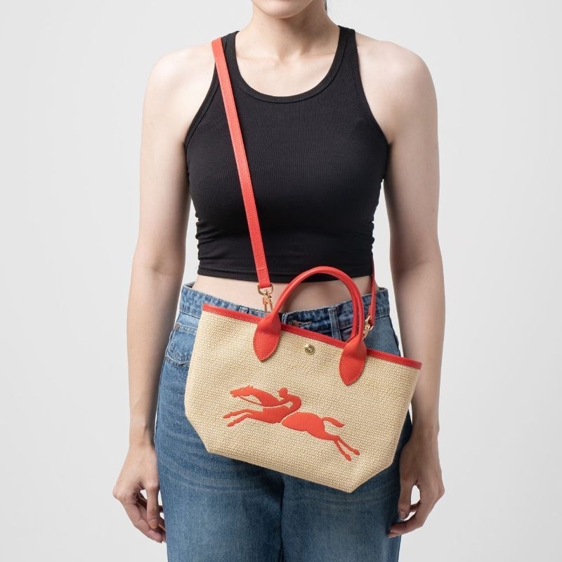 Tas Longcham* Le Panier Pliage SMALL Basket Bag red / Tas LC Le Panier Pliage SMALL Basket Bag red