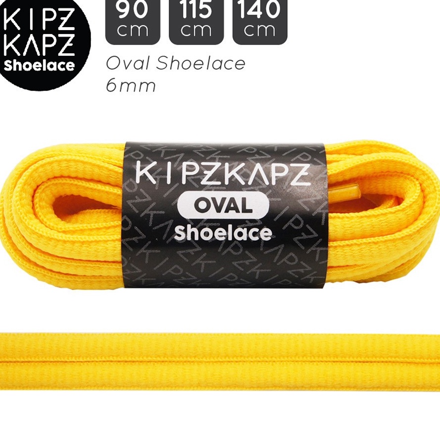 New KIPZKAPZ TALI SEPATU LONJONG  OVAL SHOELACE 6MM  OS1 SUNLIGHT YELLOW  9CM 115CM 14CM