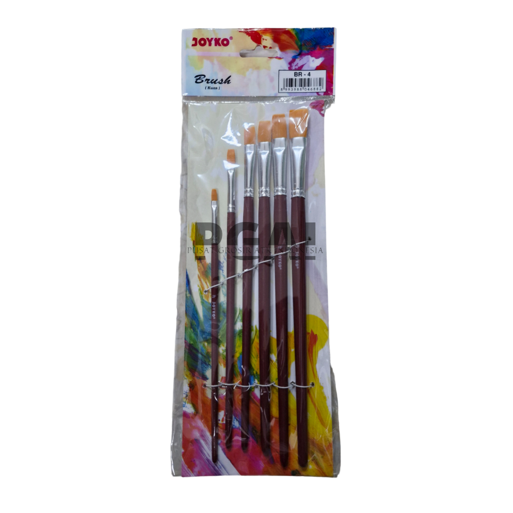 

KUAS JOYKO BR-4 BRUSH ALAT UNTUK MELUKIS 1 PACK ISI 6 PCS
