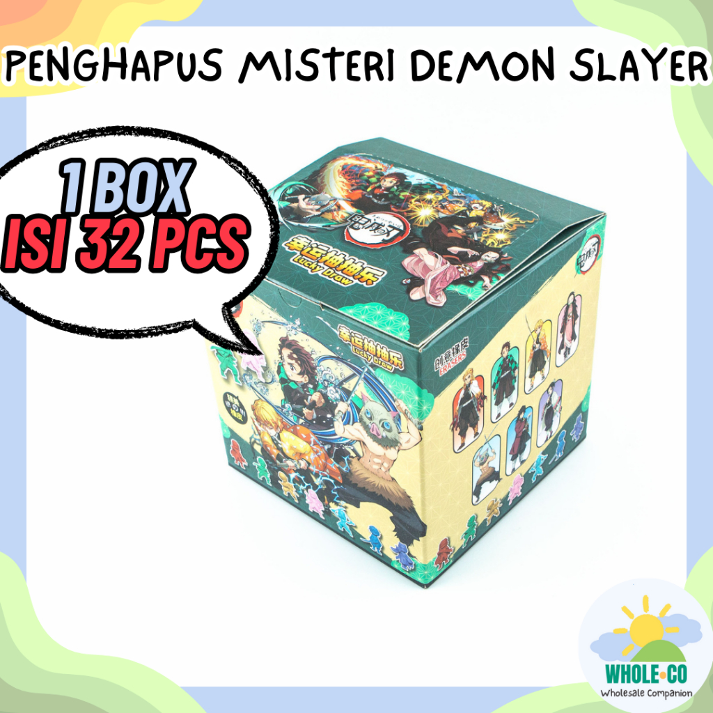 

(1 BOX ISI 32 PCS) Penghapus Misteri Paket Demon Slayer Premium Karakter Tanjiro Nezuko Kimetsu No Yaiba Hashira Lucu Unik Imut Termurah Grosir Cod