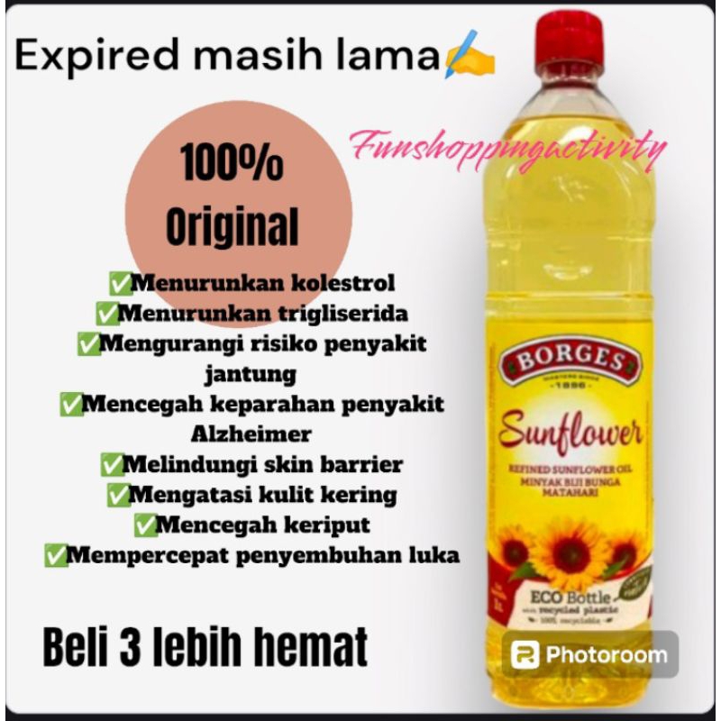 

BORGES Sunflower Oil 1 Liter Minyak Bunga Matahari exprd mei 2025