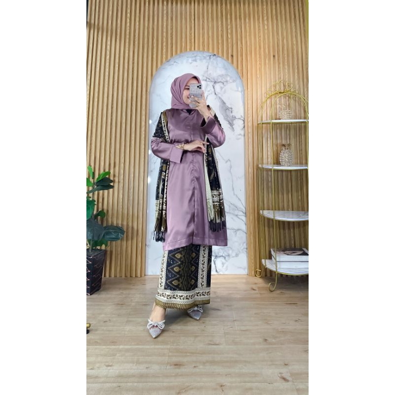 Baju kurung ||atasan ||tunik sutra silk||busui