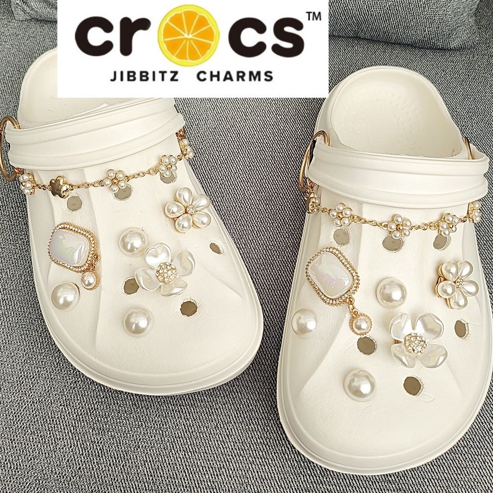 KODE M97T SET BRS Hiasan Sandal Bros Set Rantai Terbaru Flat Flip Flop Slop Charm Charms Pengait Tal