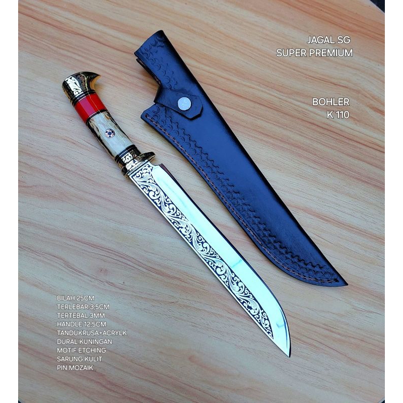 GOLSEM PISAU DAGING JAGAL SAPI SESET SKINNER BAJA BOHLER