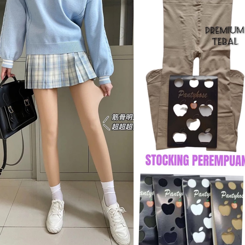 KODE D13S Stocking Panty Wanita Original Apple PantyHose Nutup Kaki Bahan Tebal Lembut Elastis  Kaos