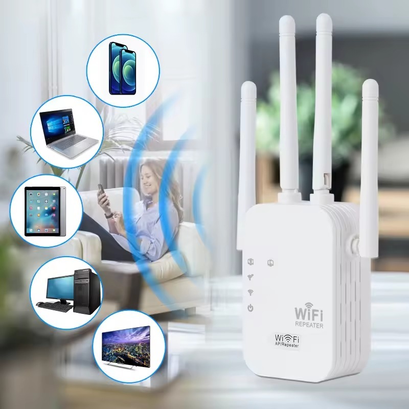 New Penguat Sinyal 4TX WIfi Range Extander 4 Antena Cocok Untuk Perusahaan, Kafe Rumah, Dll