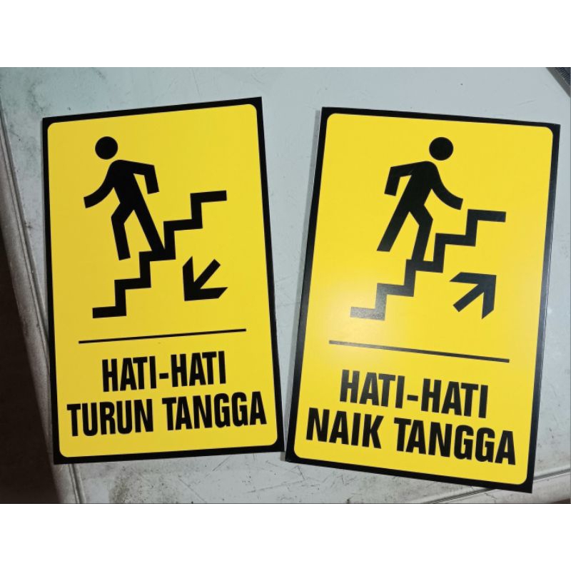 

sign pvc tangga naik turun petunjuk arah tanda stiker