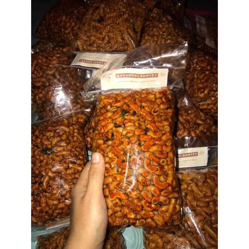 

1KG makroni bantet pedas, cemilan sehat pedas' makanan ringan