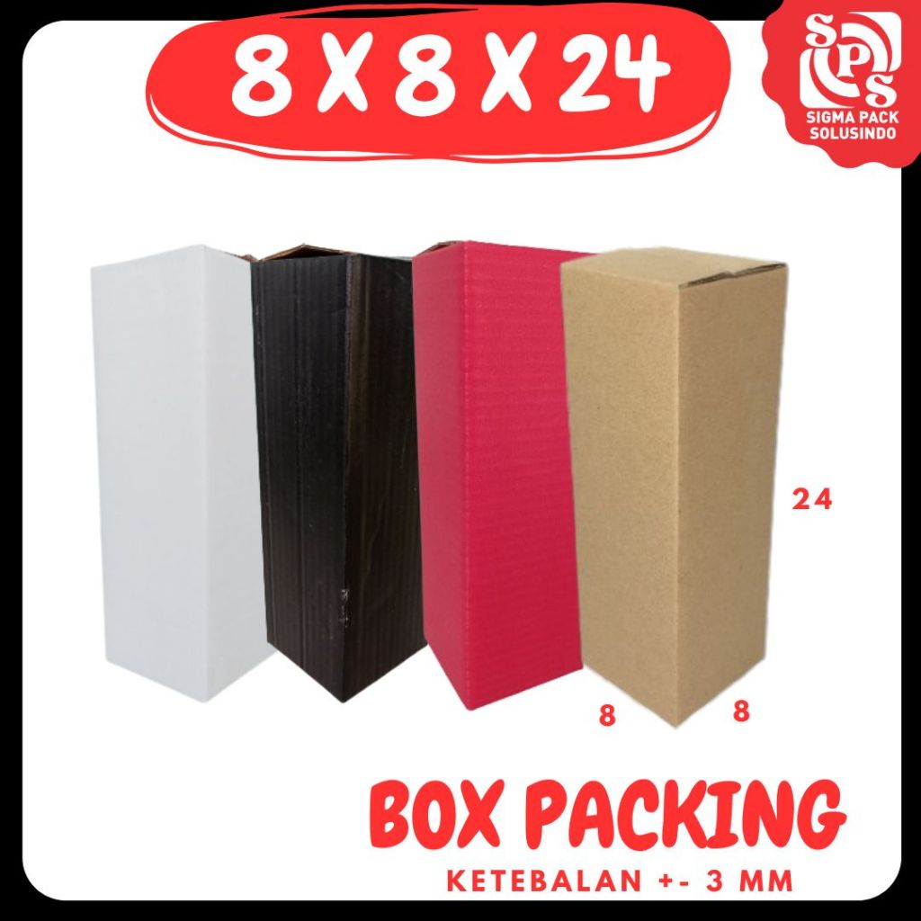 

Box Packing A1 8x8x24 Kardus Karton Dus Kotak Kemasan Sparepart Jamu Madu Assesoris