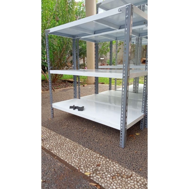 Meja rak besi 3 susun