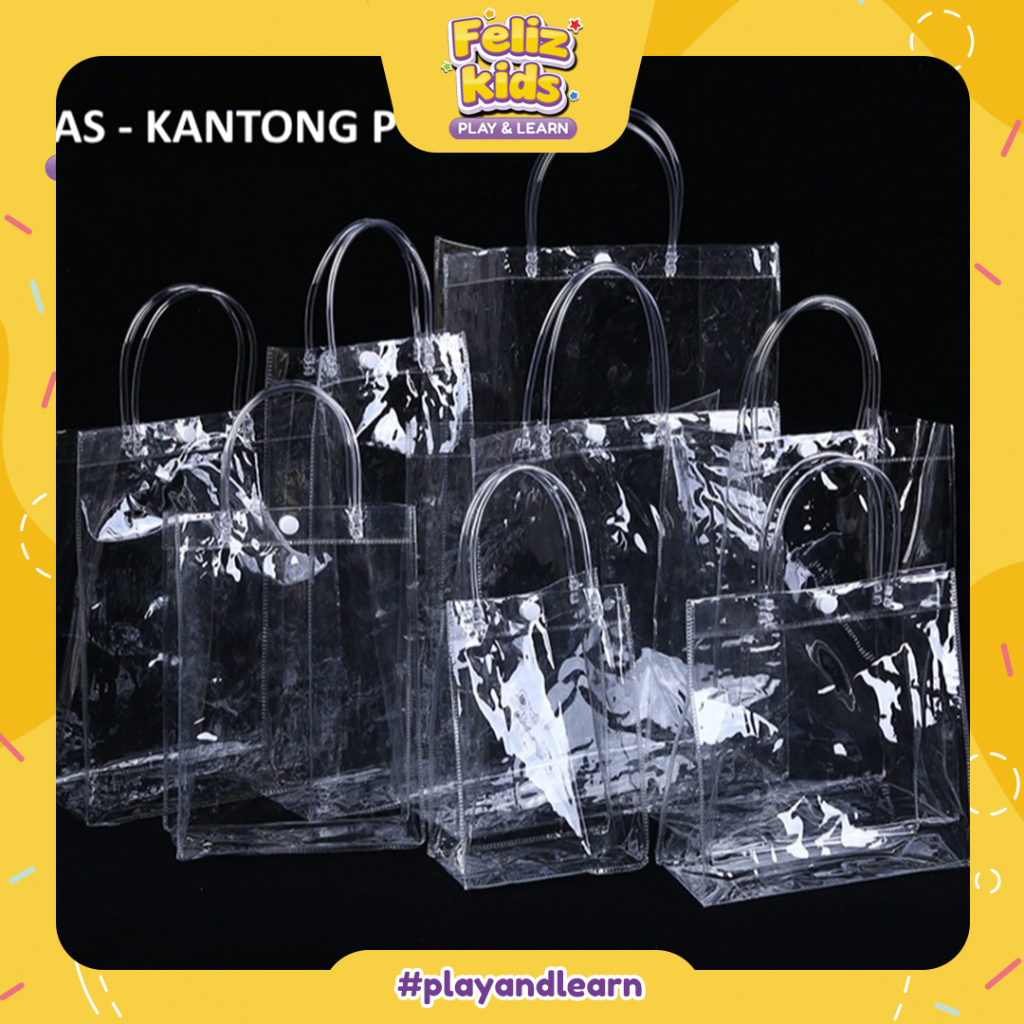 

[FELIZKIDS] [FK224] Tas Mika PVC | Kantong Mika | Goodie Bag | Hampers Bag | Gift Bag | Kantong Souvenir Transparant Bening goodies bag