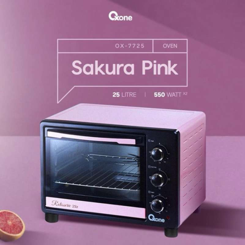 Oxone Oven Eco Series Sakura Pink 25 Liter OX 7725 Low Watt Besar Murah Serbaguna Original