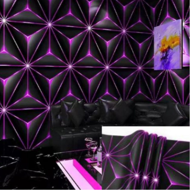 Wallpaper Dinding Motif Segitiga 3D Mewah Elegan Ruang Tamu