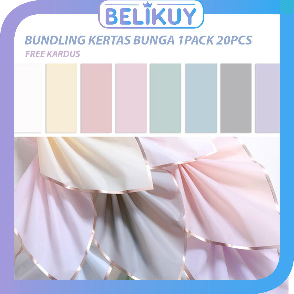

BELIKUY (7) BUNDLING 1 PACK ISI 20 LEMBAR Kertas Bunga Line Color Waterproof / Flower Wrapping / Kertas Buket Bunga / Kertas Kado / Flower Paper bouquet / Cellophane papper COD