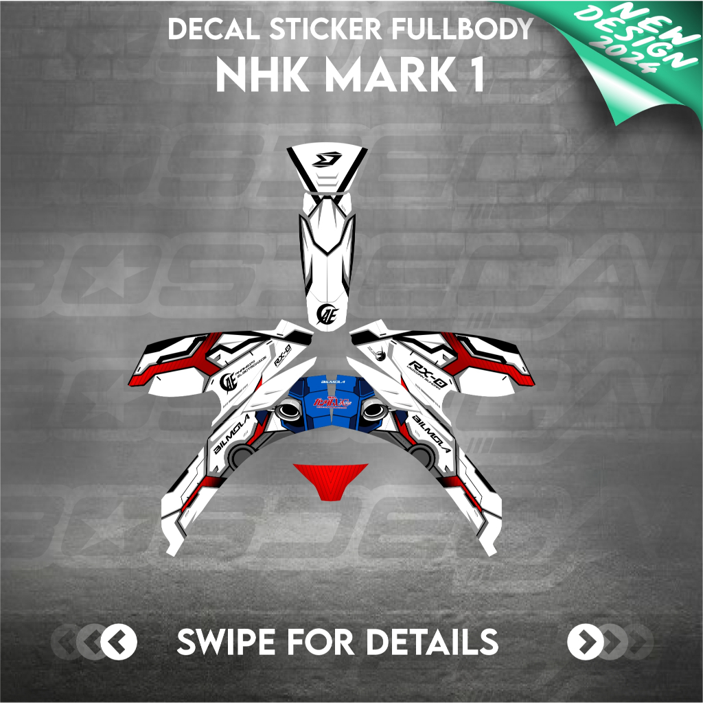 Sticker decal helm NHK MARK 1 BIMOLA RX0 decal helm decal sticker
