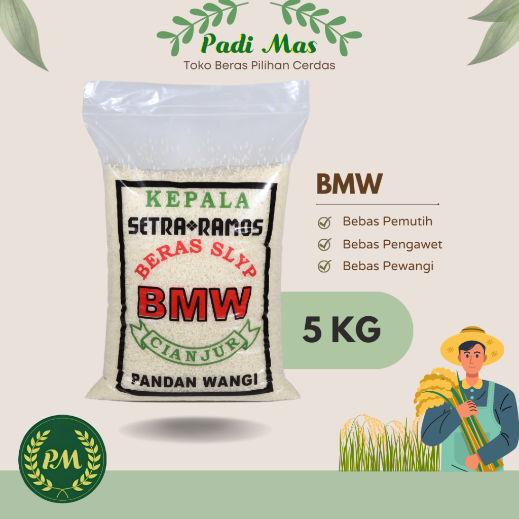 

Beras Slyp Super Kepala BMW 5 kg, 10 kg, 20 kg | Pulen Sedang | Ojol