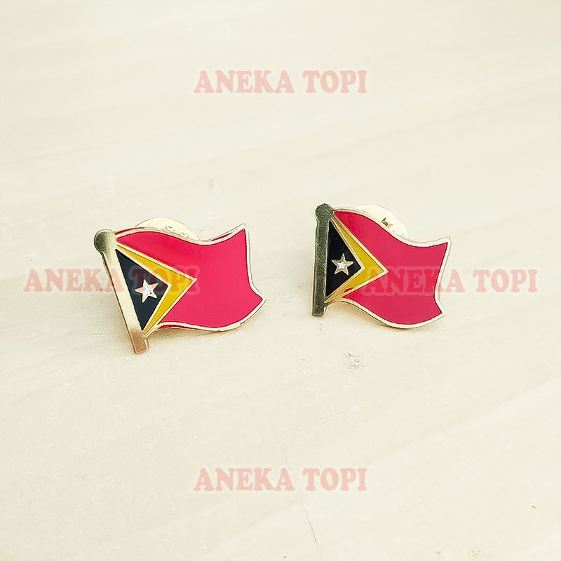 Pin Flag Negara Timor Leste Pin Bendera Timor Leste Pin Bros Bendera Negara Timor Leste - Aneka Topi