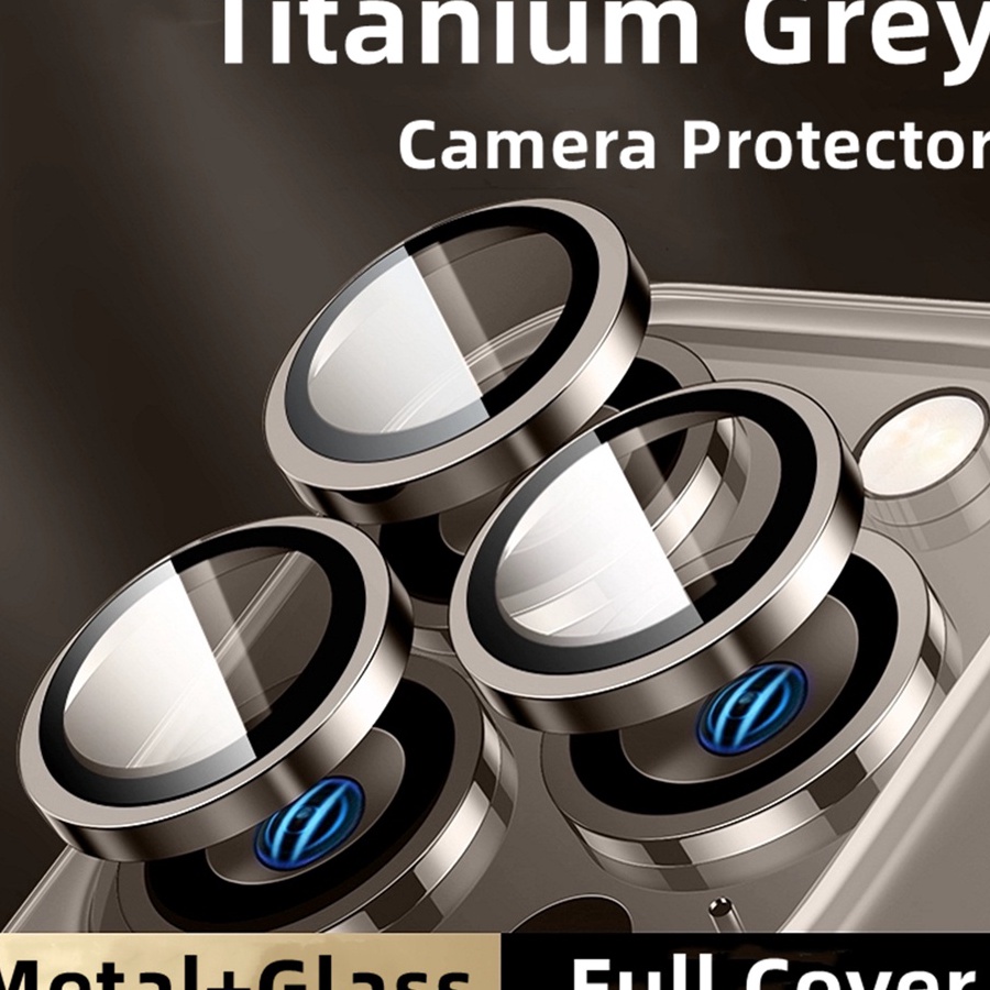 Beli Sekarang  Titanium Grey Camera Lens Protector for IPhone 11 12 13 14 15 Pro Max 14 15 Plus Mini