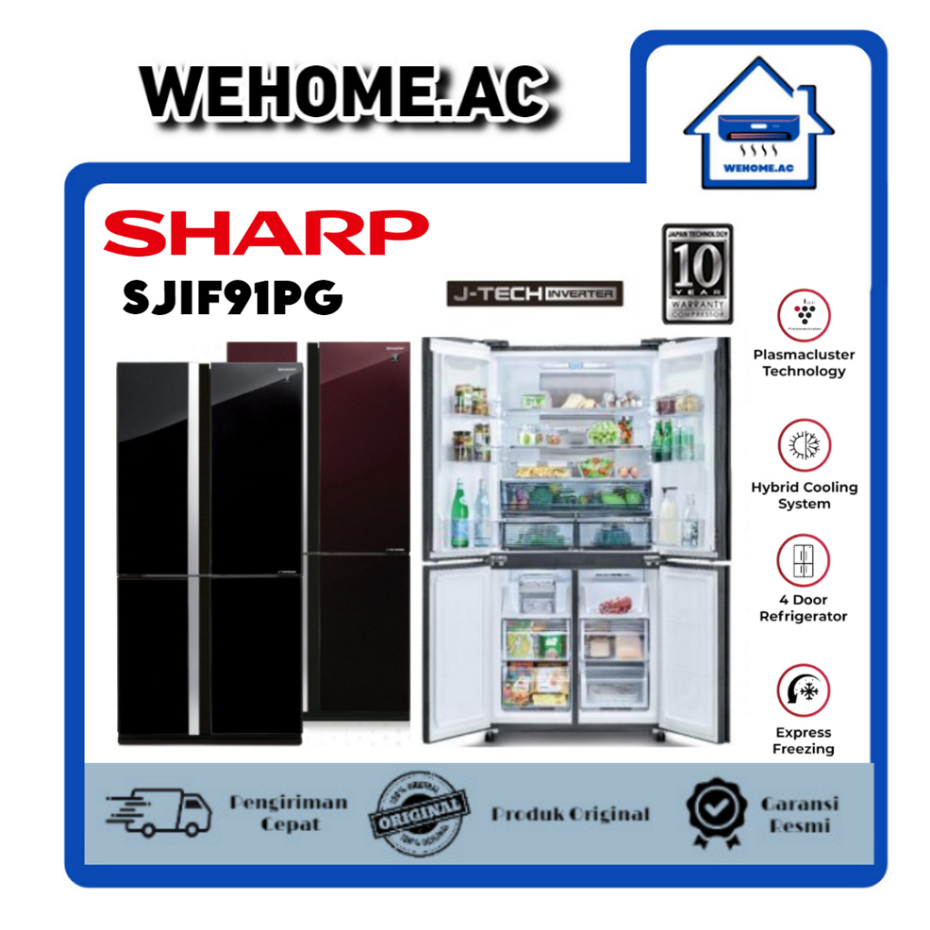 Kulkas Sharp Set By Side 4 Pintu SJIF91PG Kulkas 4 Pintu Lemari Sharp Kulkas Side By Side