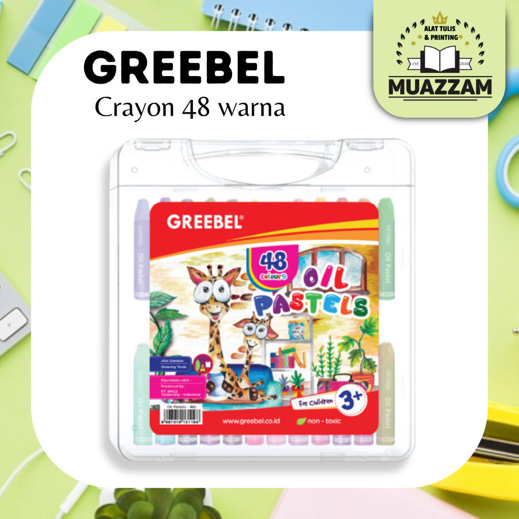 

Greebel Crayon KIDS OIL PASTEL 48 Warna - Non Toxic