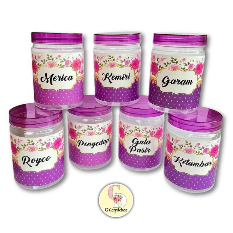 TOPLES BUMBU SHABBY 750ML UNGU/BOTOL BUMBU STIKER WATERPROOF FREE SENDOK