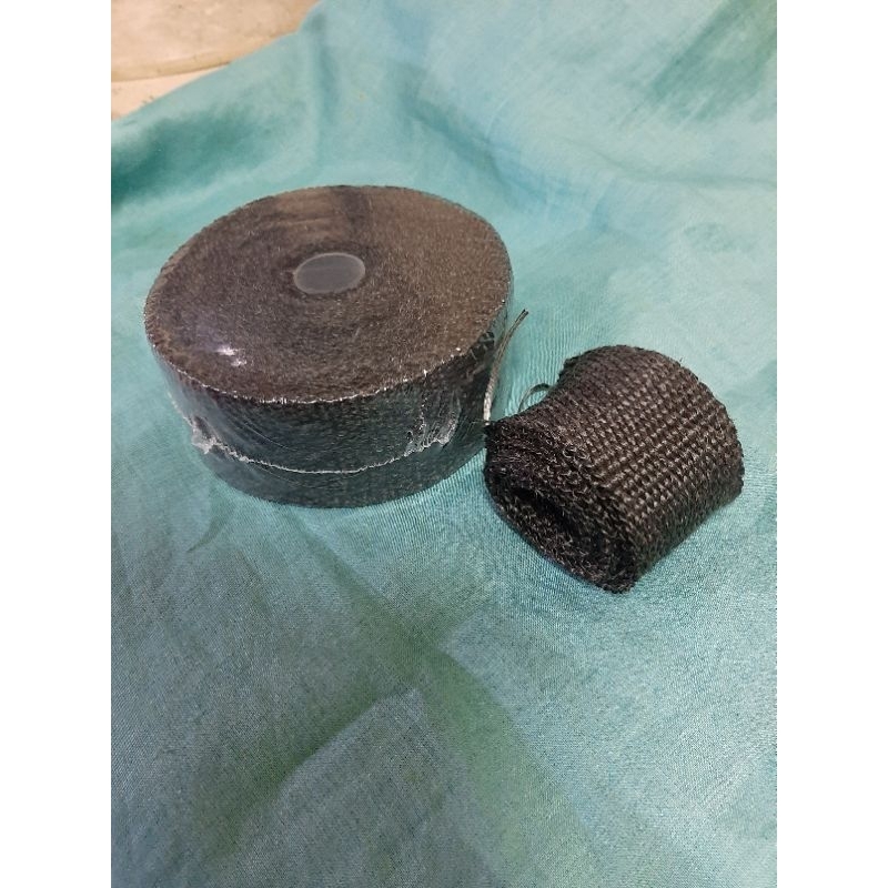 Exhaust Wrap Hitam - Exhaust Wrap Krem - Bungkus Knalpot Hitam Krem - Peredam Panas Knalpot Mobil Mo
