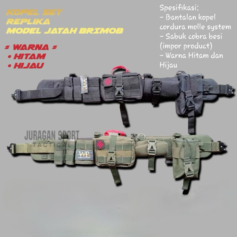 Kopel Tactical WarBelt kopel komplit model jatah Brimob / Kopel jatah brimob hijau / kopel jatah bri