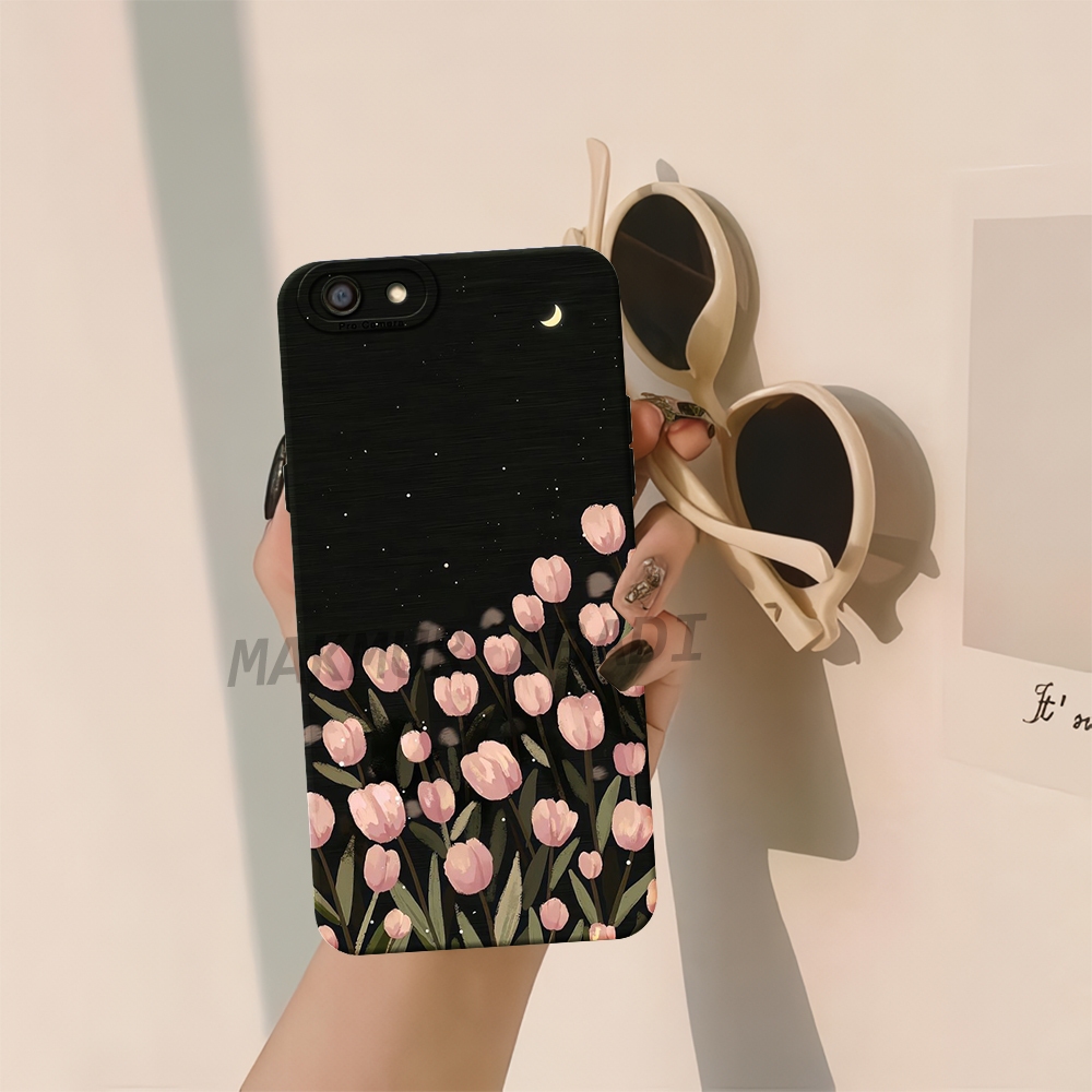 Case Vivo V5 V5+ V5 Lite Y65 Y66 Y67 Softcase Silikon handphone All Type Motif BUNGA TULIP