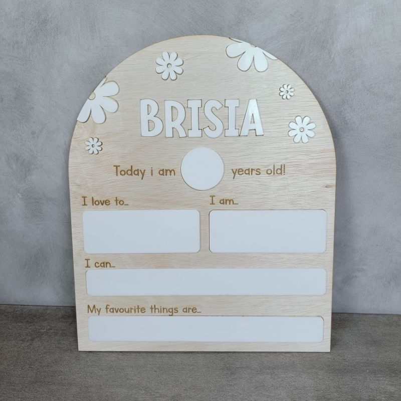

Papan Tulisan Milestone Anak Ulang Tahun/Birthday Free Spidol