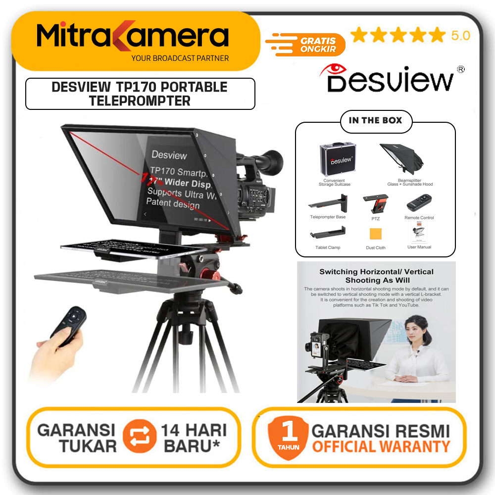 Desview TP170 Portable Teleprompter for Tablets and Smartphones