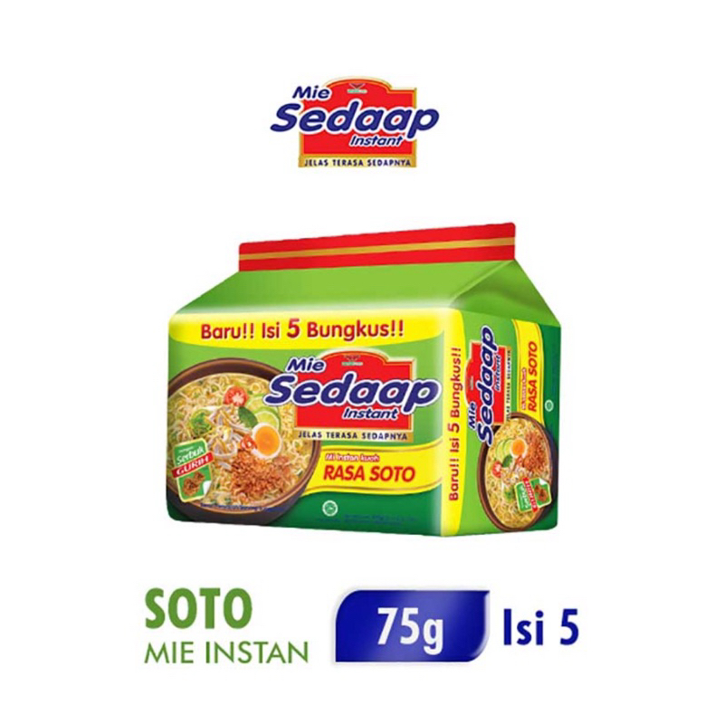 

Mie sedaap instant kuah rasa soto isi 5 pcs