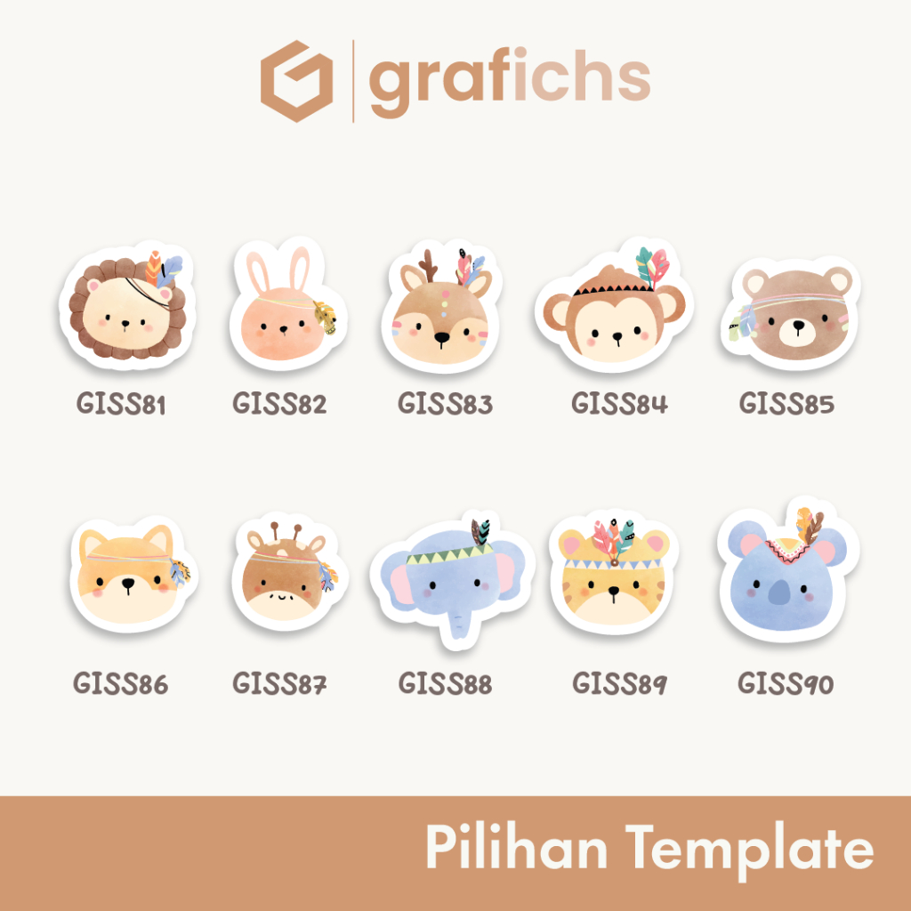 

[33-60 Pcs] Stiker Nama Alat Tulis Sekolah GISS81-90 by Grafichs