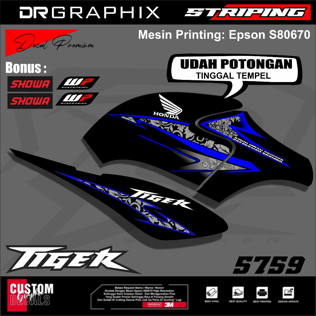 STRIPING VARIASI TIGER REVO / STIKER  TIGER REVO MOTIF BATIK TERLARIS