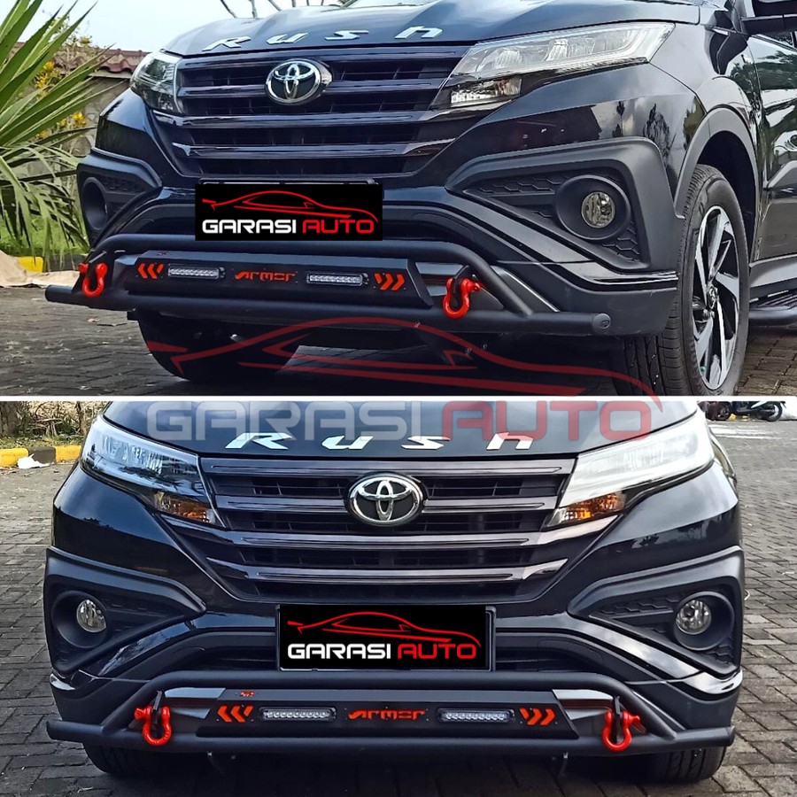 Tanduk Depan All New Rush Terios Bumper Guard RHINO ARMOR Towing Bar