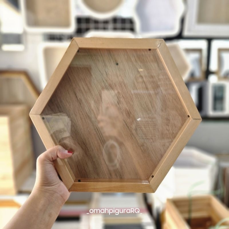 Segi 6 /pigura 3d / mahar Hexagonal Kayu | (tersedia grosir dan partai)