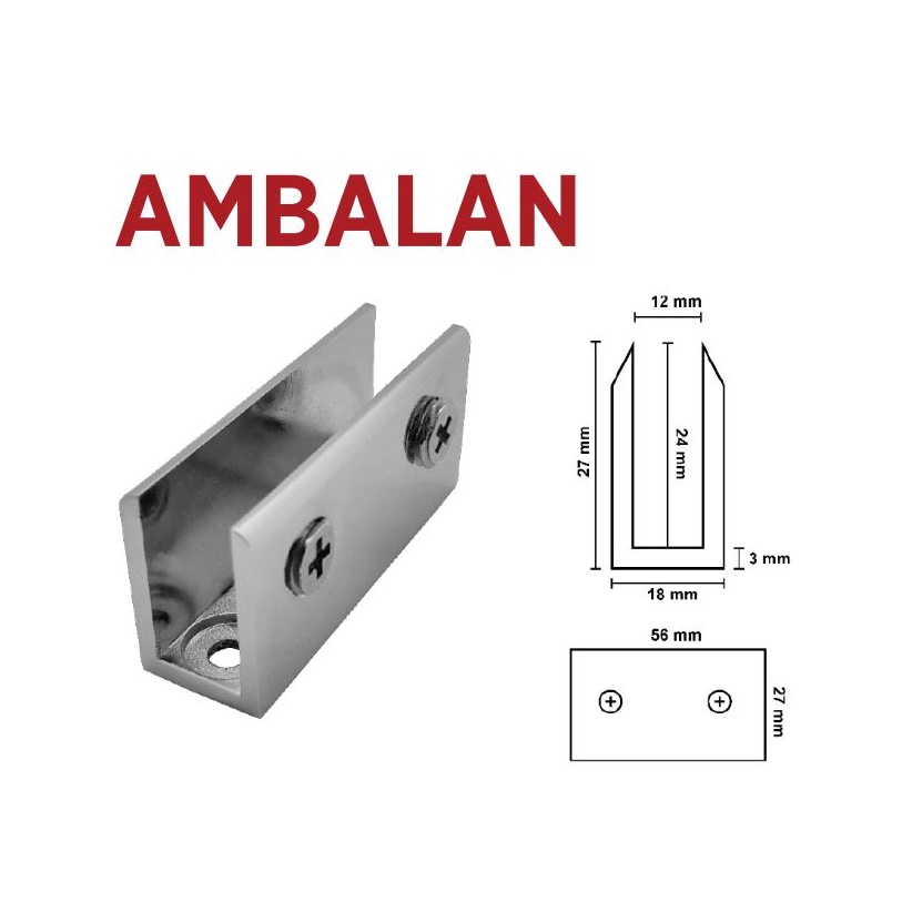 Beli Diskon Ambalan Klem Jepit Kaca 8  12 Mm Glass Clamp U Jepit Klem Kaca 12 Mm