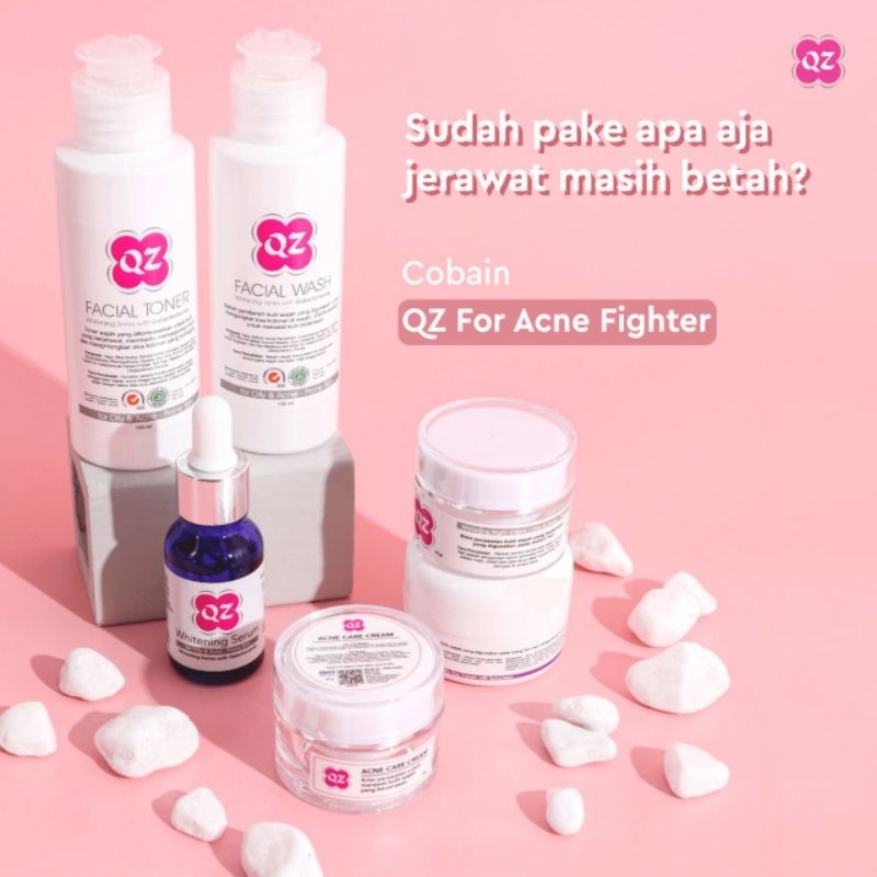 QZ ACNE FIGHTER SERIES | Paket Skincare Jerawat Lengkap untuk Kulit Berjerawat | Paket Skincare Jera