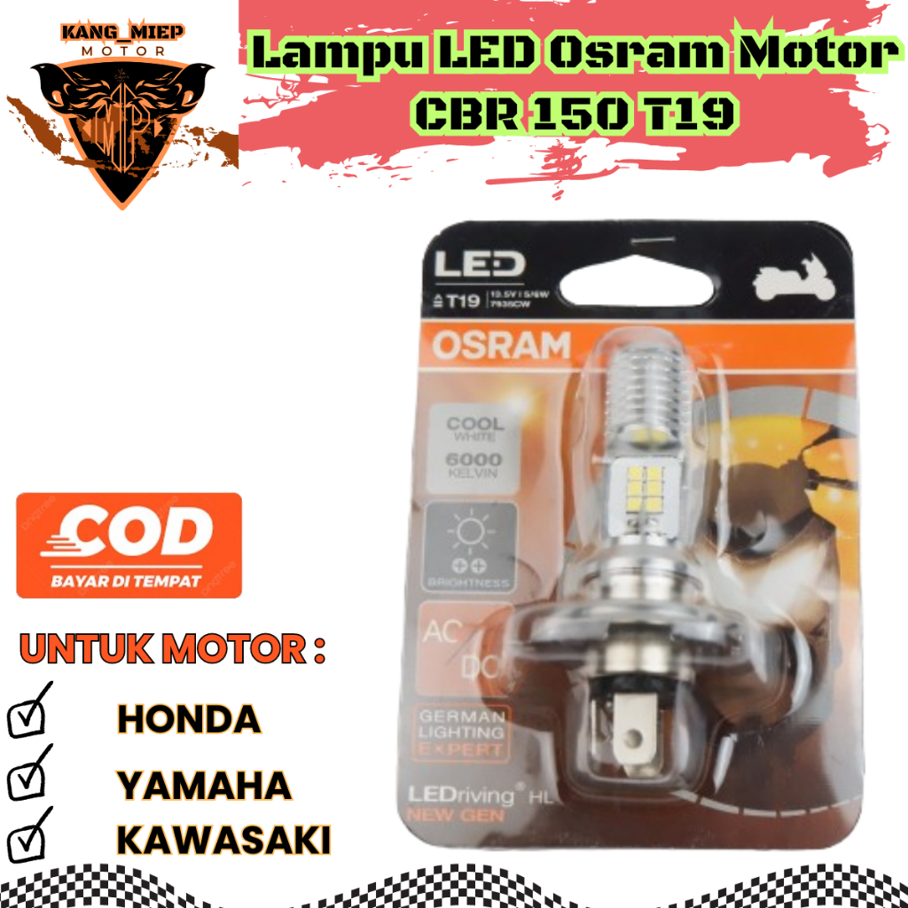 Lampu LED Osram Sepeda Motor CBR 150 , Tiger , Vixion  , Byson , MK King & KLX 150, R15