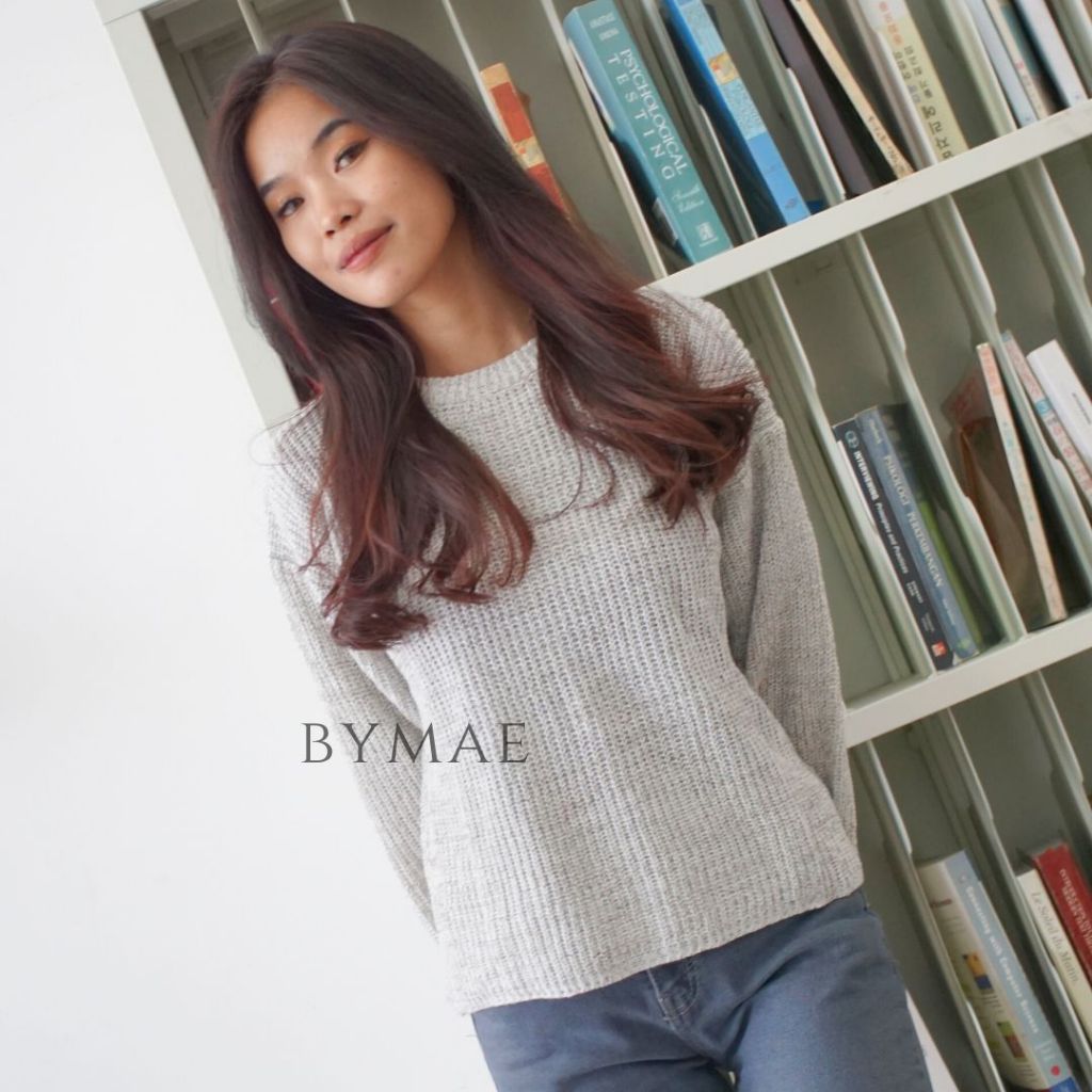 Alenka Blouse Twist Crop - Atasan Wanita Rajut/Atasan Wanita/Sweater Crop/Sweater Viral